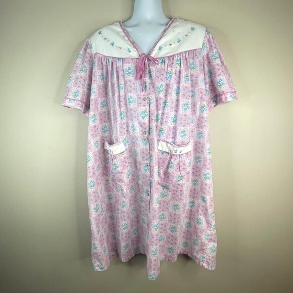 Vintage Moon Dance Women House Dress Robe 2X Kaftan Caftan Muu Muu Embroidered - Picture 1 of 12